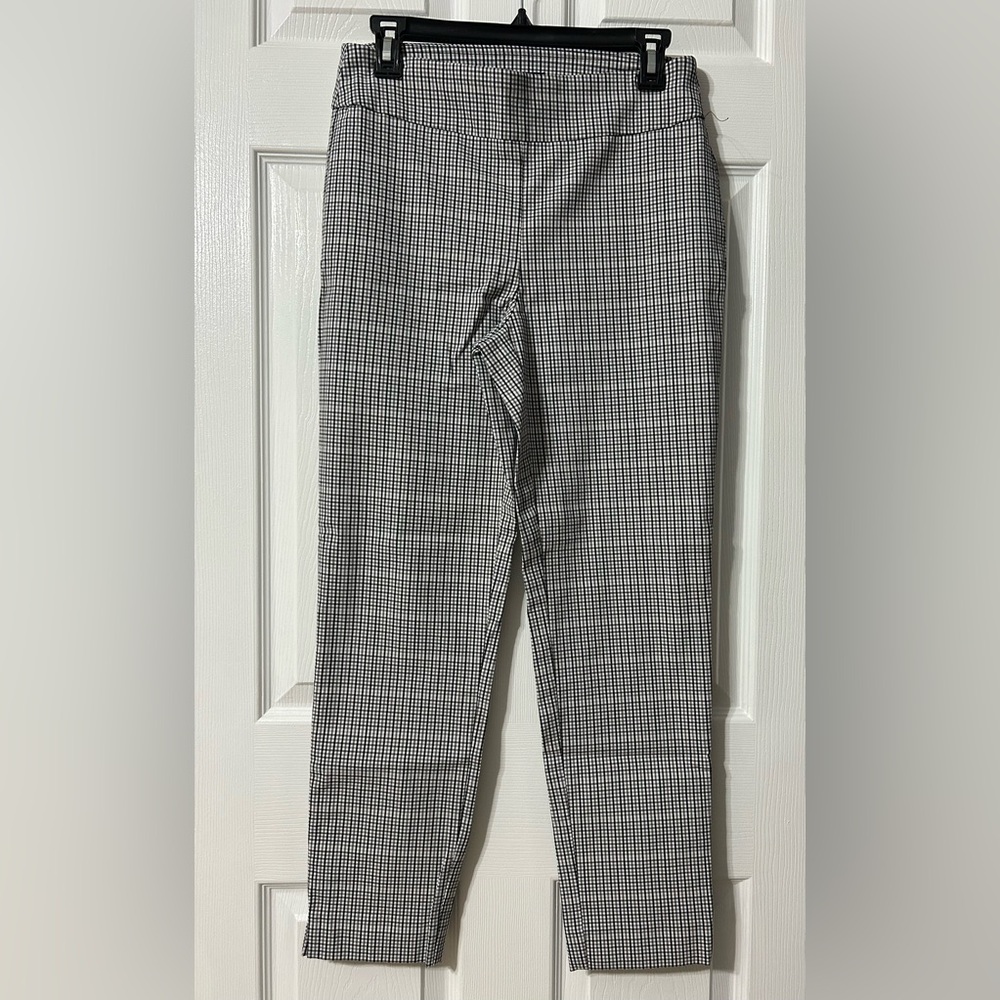 Counterparts Monochrome Black Grey Checkered Skinny Modern Workplace Trousers